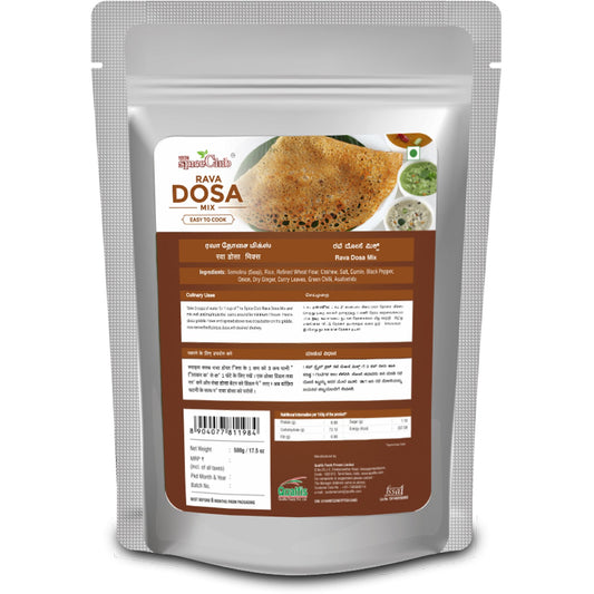 The Spice Club Sooji Rava Dosa Mix 500g | Easy-to-Prepare Dosa Mix | crispy south indian dosa | instant breakfast mix | Quick meal option | batter mix for rava dosa